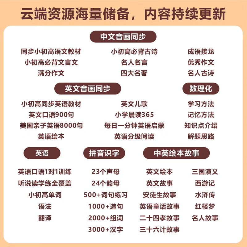 娱学霸AI时间宝机器人语音智能闹钟学生早教机英语名校学习机故事玩具堂 黄色 2026小初高同步教学视频+AI语音交互+专注时间