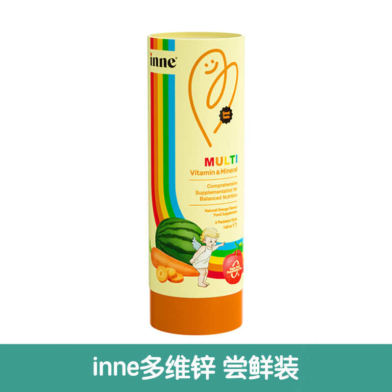 Inne因你彩虹条多维锌婴幼儿锌补充剂儿童复合多种维生素补锌免疫 多维锌-6条