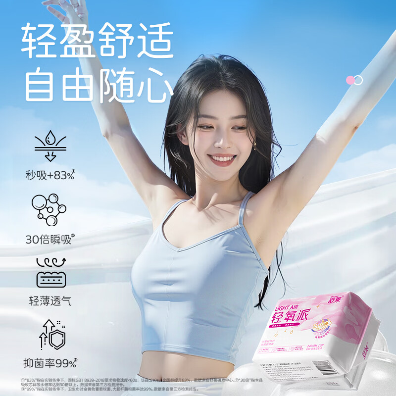 舒莱【热卖套组】透气干爽卫生巾棉柔瞬吸姨妈巾日用夜用组合囤货装 【干爽TOP】日夜10包102片