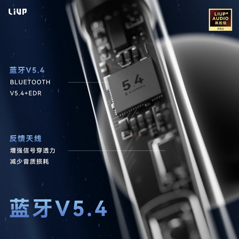 LIUP夜光流沙新款无感延迟主动降噪运动防水游戏蓝牙耳机适用苹果安卓 夜光蓝白色