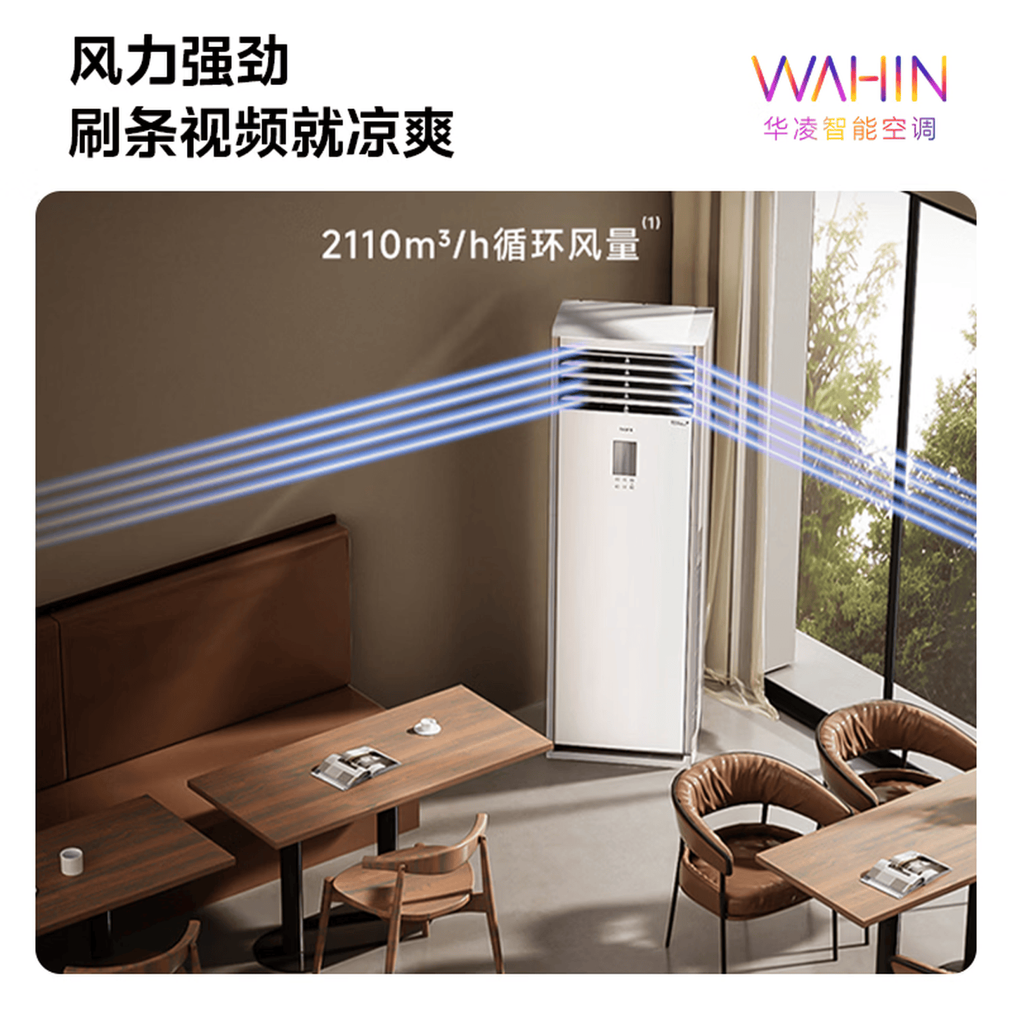 华凌5匹柜机空调适配380V三相电立式柜机超省电新一级能效变频商居两用中央空调RFD-120LW/N8HA1S