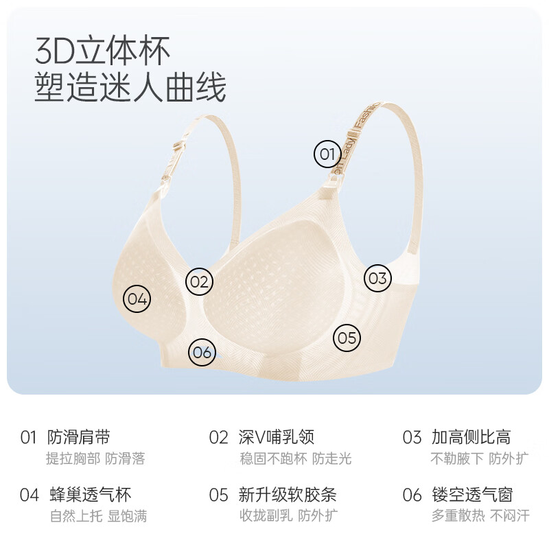 ROVO哺乳内衣夏季薄款免手扶吸奶文胸产后喂奶专用防下垂聚拢收副乳 天空蓝+天空蓝 XXL