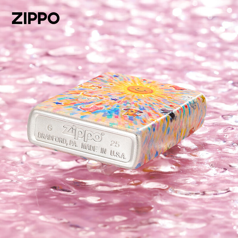 ZIPPO打火机zippo正品煤油防风镀银烦恼拜拜涂鸦萌宠520女士送男士礼物 单机【新机无油】