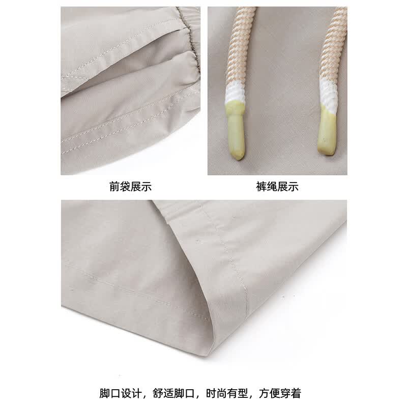 C.MATK短裤男夏季冰丝薄款工装五分裤男士潮流宽松大码休闲裤子男 暗影黑-B 3XL