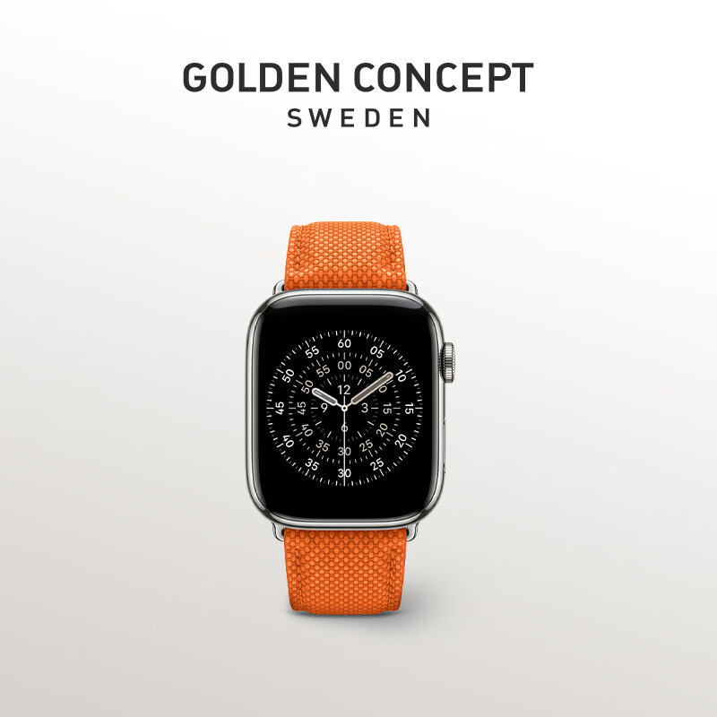 古德康赛GoldenConcept【S12表带】中国版典藏系列环保材质手表带适配苹果手表Ultra4 Apple watch S12/S11 星宇橙 适配40,41&42mm