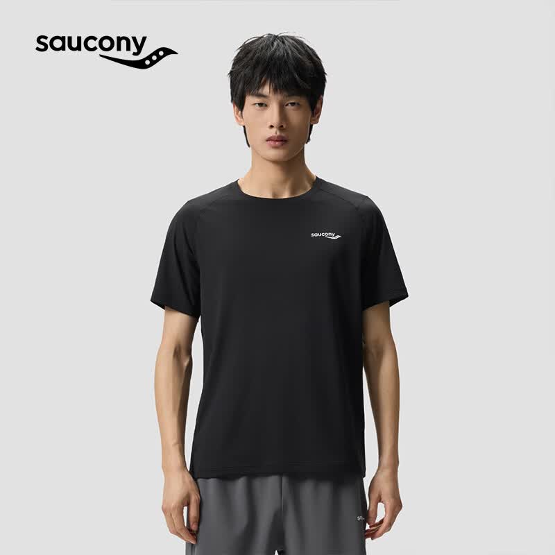 SAUCONY索康尼新品男子26夏季新品都市生活轻量速干运动T恤 正黑色 XL