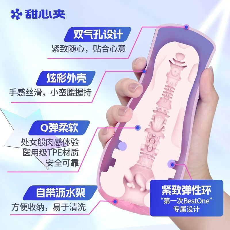甜心夹美人鱼手动夹吸飞机杯男性专用情趣用品宿舍生理玩具 甜心夹处女感系列飞机杯 美人鱼Mermaid【享赠6袋润滑液】