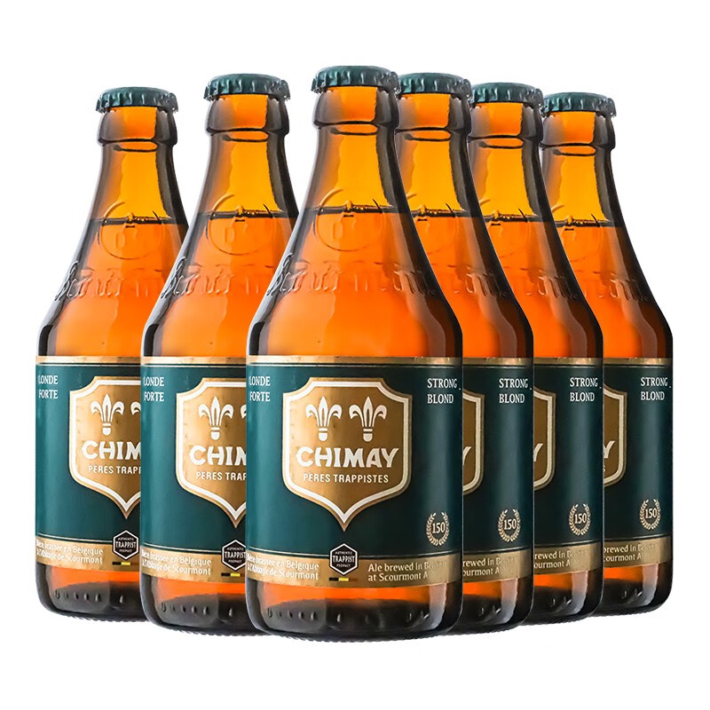 智美（Chimay） 比利时原装进口修道院精酿啤酒高度啤酒 智美绿帽6瓶（纪念款）