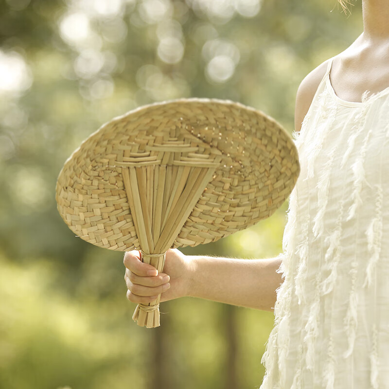 天然草编扇天然蒲草编织蒲扇纯手工草编扇子手摇扇夏季宝宝纳凉驱蚊大