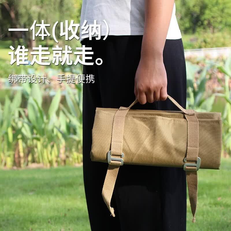 GERTHRON德国加厚防水防潮地垫耐磨牛津布户外露营野餐垫便携小巧耐磨 【高弹PVC防水牛津】焦糖色 200*210CM-加厚舒适坐躺(6-8人)