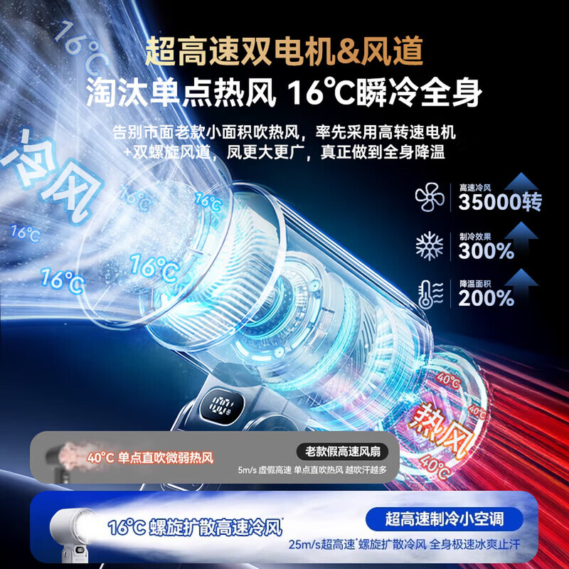 顶米【全球首发丨瞬降16°】手持小风扇半导体制冷随身携带小型静音电风扇USB充电户外长续航降温 5合1顶配Ultra【曜石黑】5000mAh 瞬冷16°丨充一次用7天