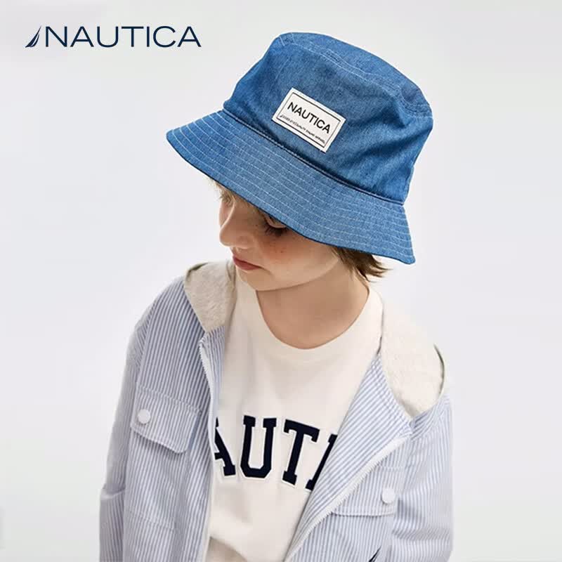 诺帝卡（NAUTICA）诺帝卡童装男童女童渔夫帽夏季儿童遮阳防晒帽头饰户外出游帽子 藏青【可收纳】