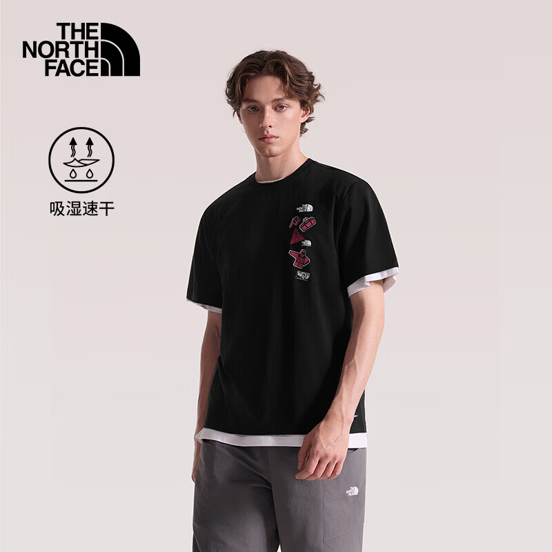 北面（The North Face）26春夏新款北面男女运动户外棉质吸湿透气速干圆领短袖T恤8GWJ JK3 L