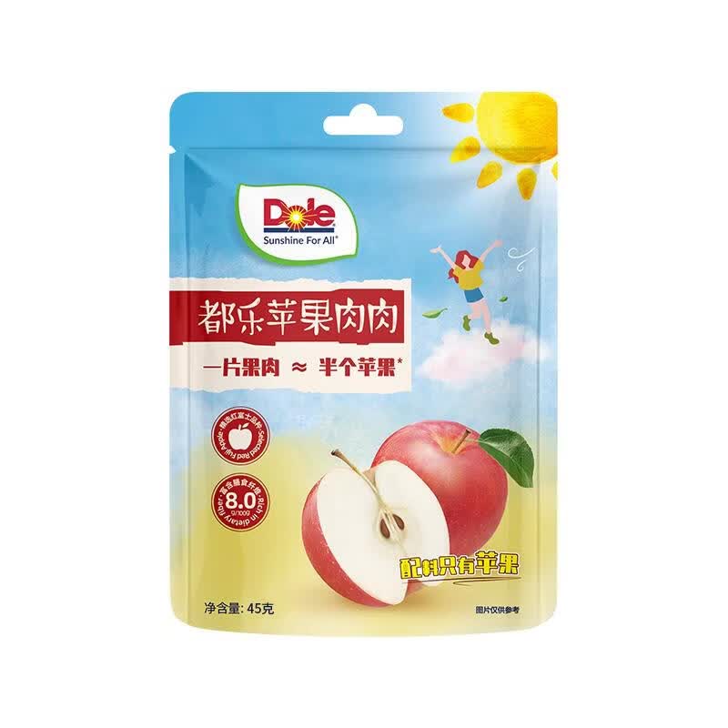 DOLE都乐苹果肉肉黄桃草莓红杏果香蕉片香蕉卷任选果脯蜜饯 DOLE都乐苹果肉肉果干45g*1袋