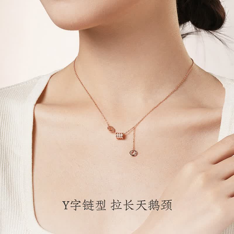 周大生【生日礼物】S925银小蛮腰项链ins小众设计轻奢高考礼物送女生 小蛮腰项链