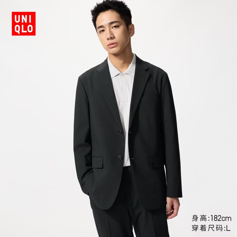 优衣库男装快干弹力轻型茄克外套夹克西装可机洗26春夏新款482223 482223/09黑色 L