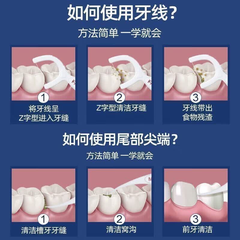 BOZhen牙线棒牙线牙签剔牙线细滑深洁 超细不伤牙龈家庭便携 【量贩囤货】12盒600支