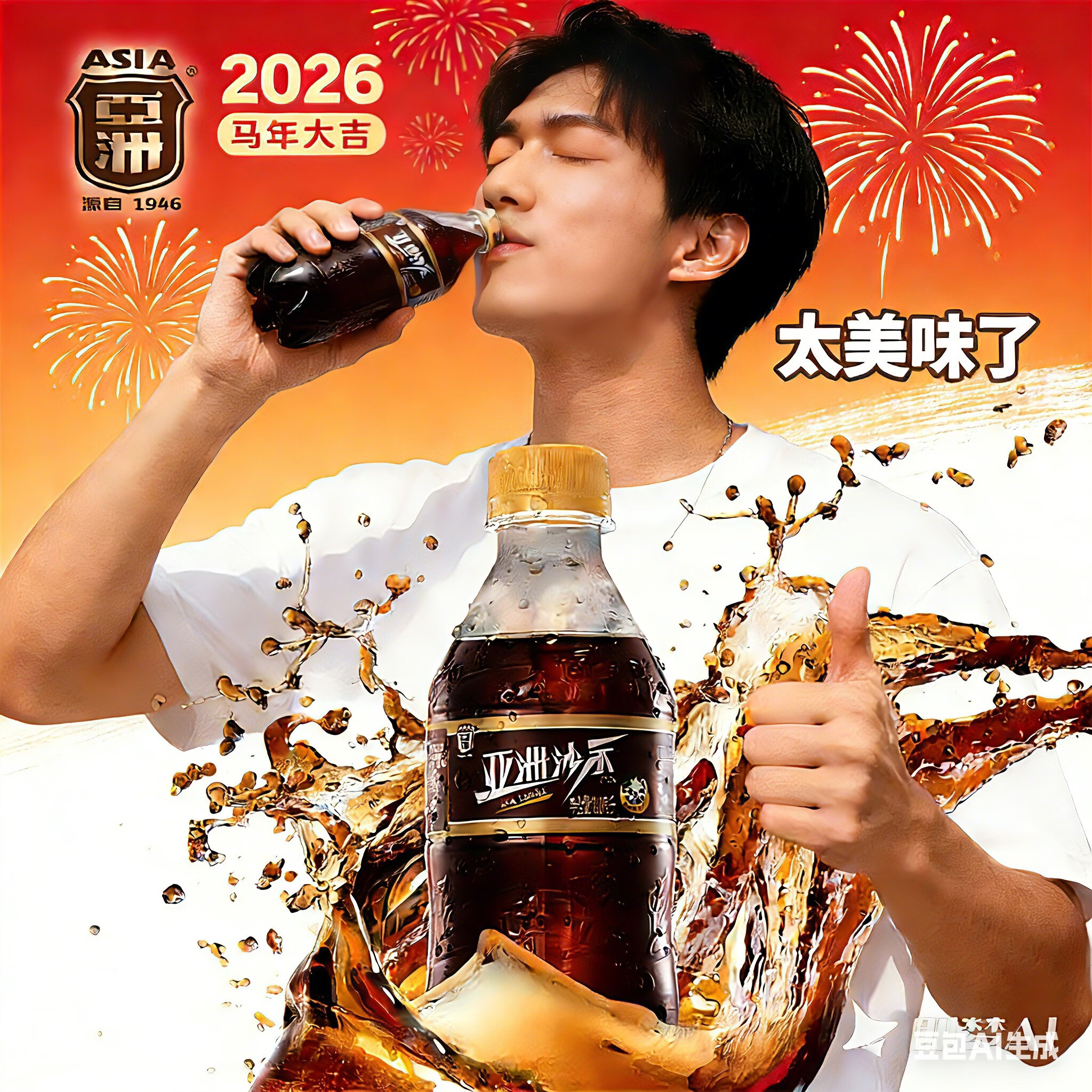 亚洲（ASIA）沙示汽水怀旧经典碳酸饮料消暑解渴便携分享囤货畅饮300ml单瓶装