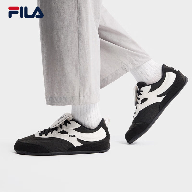 斐乐（FILA）薄巧鞋涟漪鞋斐乐男鞋德训鞋2026夏季新款薄底鞋休闲鞋 黑/标准白-BC 42
