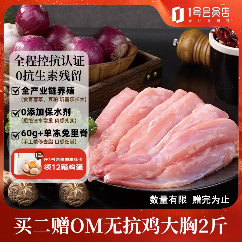1号会员店（One's Member）全程控抗兔里脊 净重2斤 0保水剂出口品质活兔肉现杀速冻手工分割