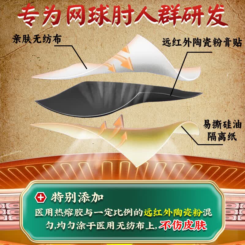 网球肘专用膏药肱骨外上髁炎贴疼痛医用治疗胳膊手肘关节日本进口 一盒【同仁堂】