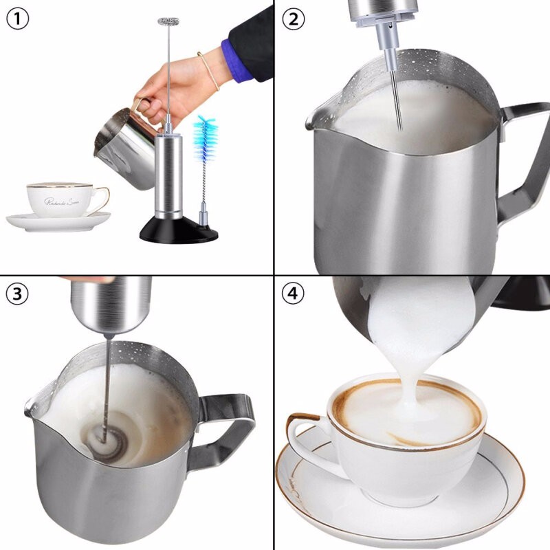 电动打奶泡器牛奶咖啡拉花打泡机家用便携双层银色奶泡器几个档位？