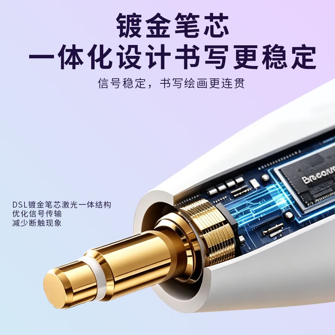 GUERMOK电容笔iPad适用苹果pencil一二代平替2026款防误触平替触控手写专用笔蓝牙倾斜压感升级电显 蓝牙滑盖款【白色】下单即送同色笔尖x3