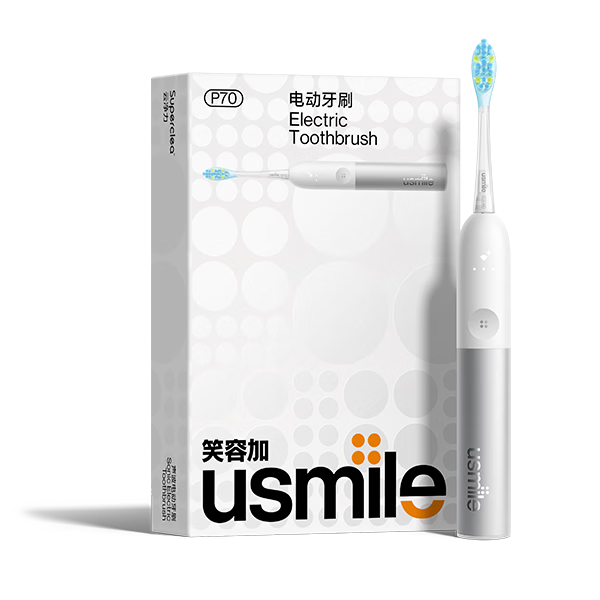usmile笑容加电动牙刷 超频气泡刷  P70星辉白 超强清洁力 180天长续航 情侣送男友女友送父母 生日礼物
