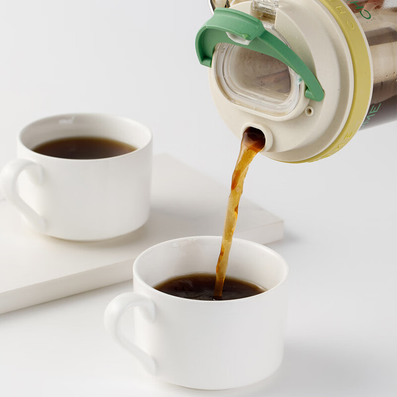CHUNLIN HOME春林tritan水杯高颜值夏季冷萃壶咖啡杯茶水分离杯防漏便携水壶 黄橙-泡茶/冷翠1100ml