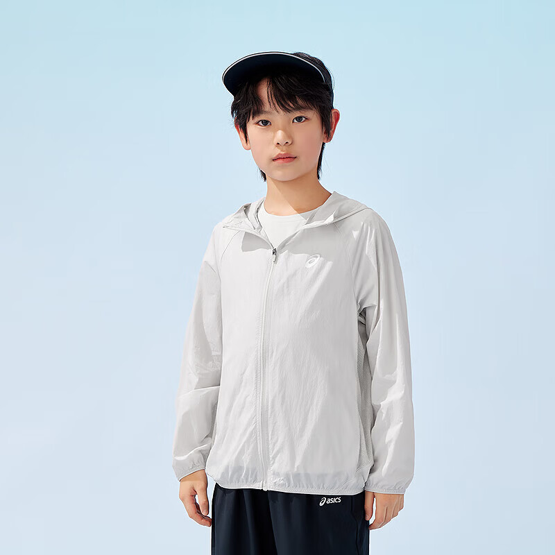 亚瑟士(asics)童装夏新男女儿童UPF50+冰蝉翼防晒衣梭织透气外套【奥莱专享价】 8003驼色 150
