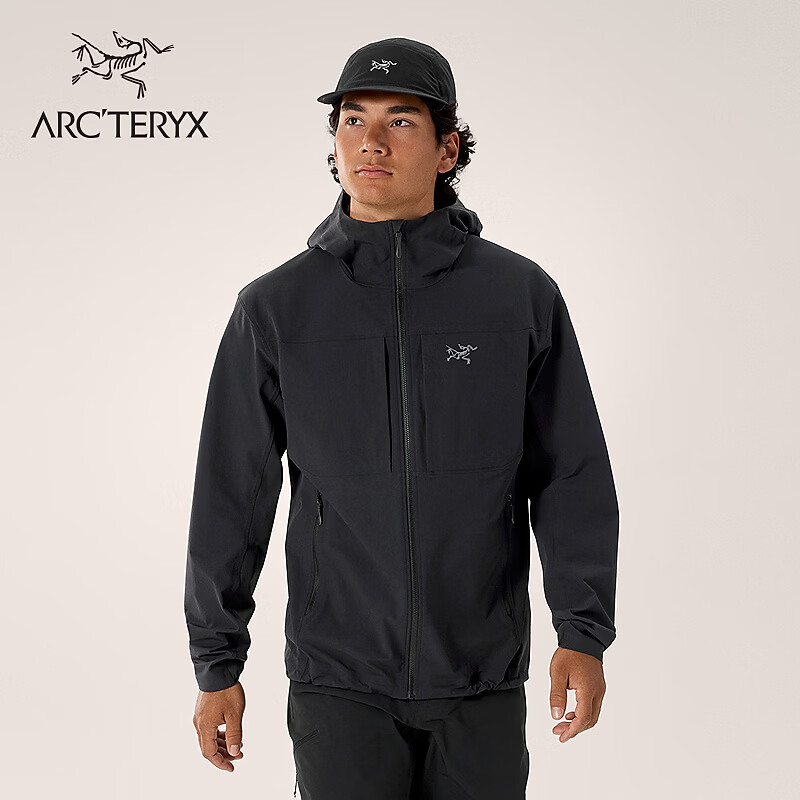 ARC'TERYX始祖鸟 GAMMA HOODY 防风 男子 软壳夹克 BLACK/黑色 M
