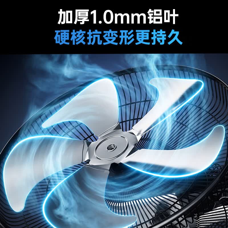 林边双头360度旋转风扇商用工业落地扇双面摇头大风力餐厅食堂强力电扇 18寸铝叶【双电机双控/两面风速可调】360度摇头