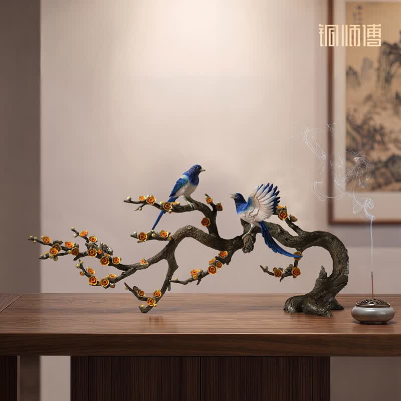 铜师傅《喜上枝头》客厅电视柜铜摆件 家居装饰品 装饰摆件伴手礼物