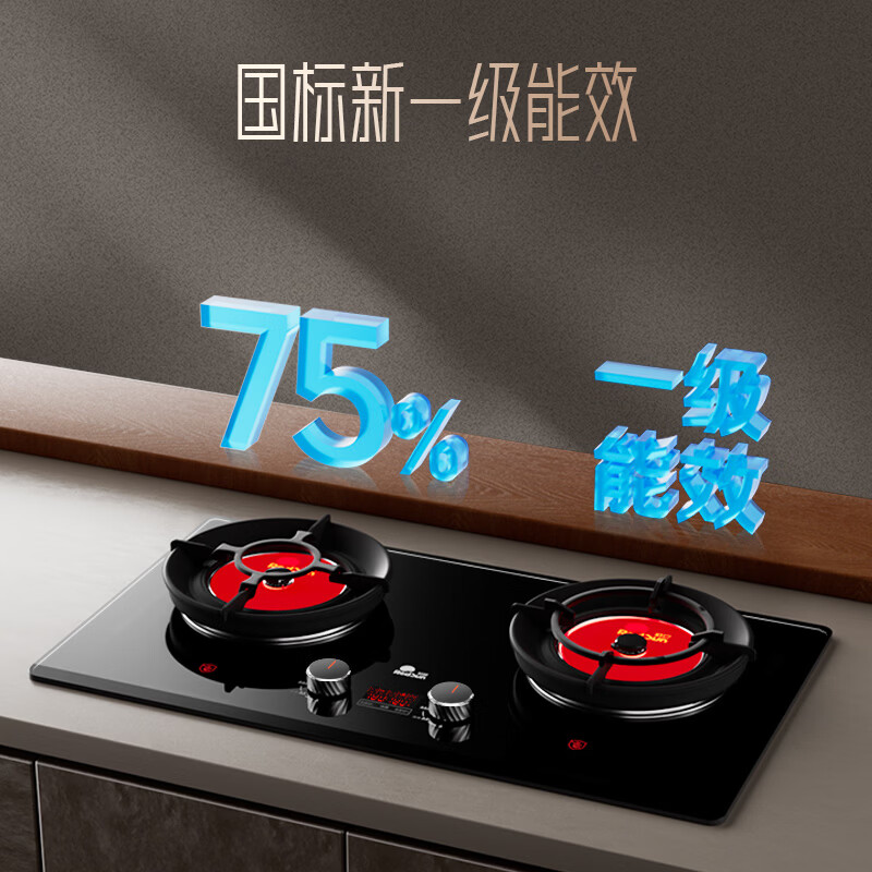 红日(RedSun)红外线燃气灶 180分钟智能定时猛火灶 75%高热效率 一级能效省气炉灶 台嵌两用 家用节能灶EM75B 天然气12T