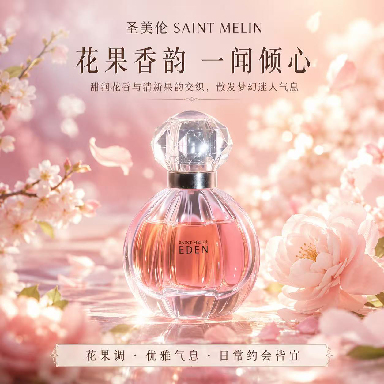 圣美伦(Saint Melin)梦中伊甸香水甜心温柔少女香花香女士香水持久留香淡香水送女朋友 梦中伊甸 30ml