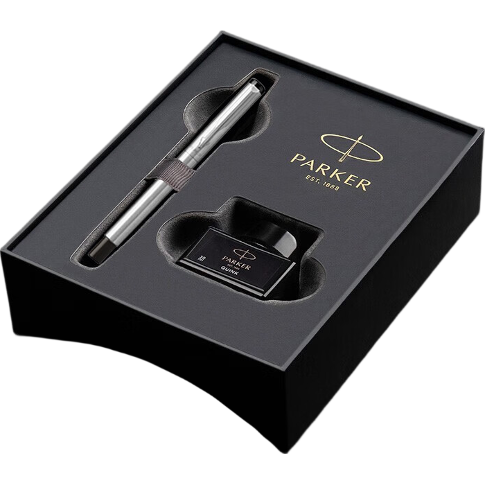 派克（PARKER） 威雅XL系列钢笔墨水笔/金属钢笔男女士时尚商务办公用品生日礼物 免费刻字 【威雅钢杆+小墨水礼盒】