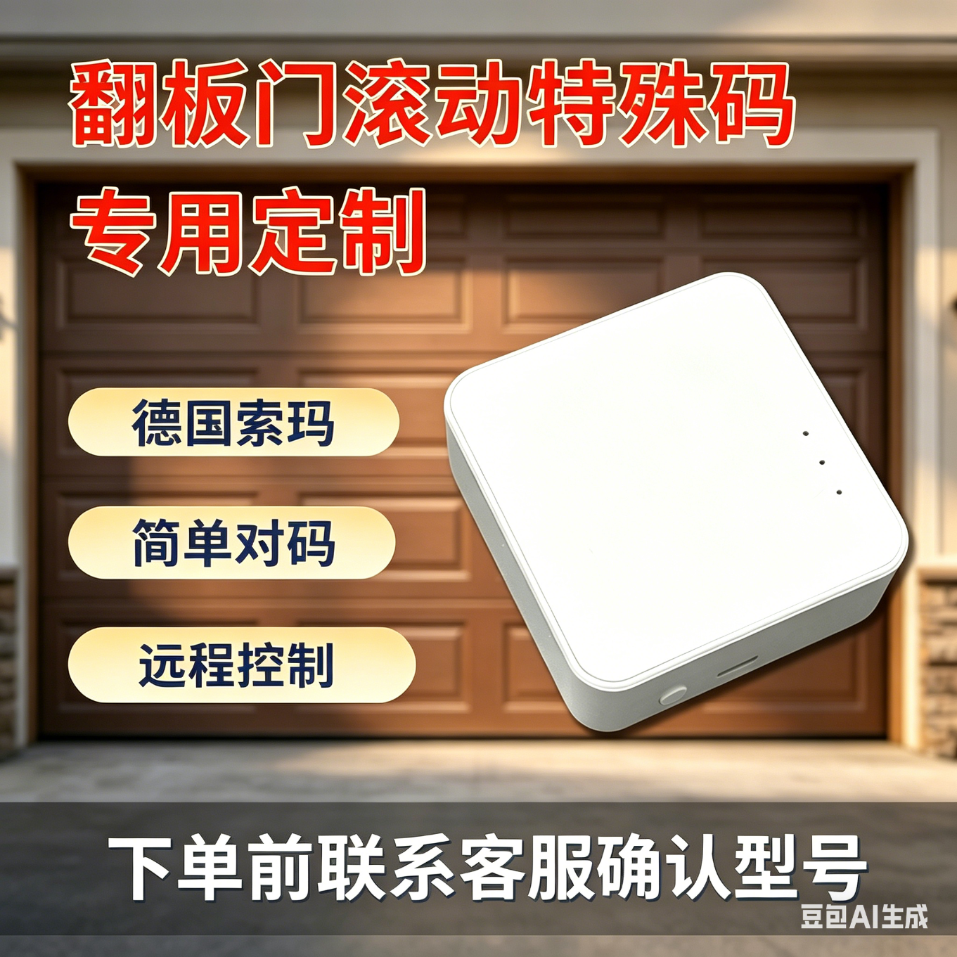 麒石手机远程控制定制翻板门车库门平移门遥控器加密芯片电动语音开门 德国索玛定制版