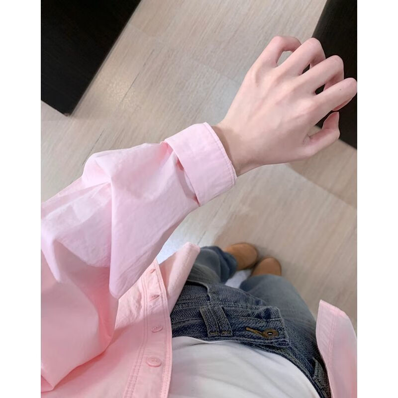 雷黛茜韩系衬衫女春季薄款外搭设计感宽松休闲清新上衣小众潮流 主图款 S