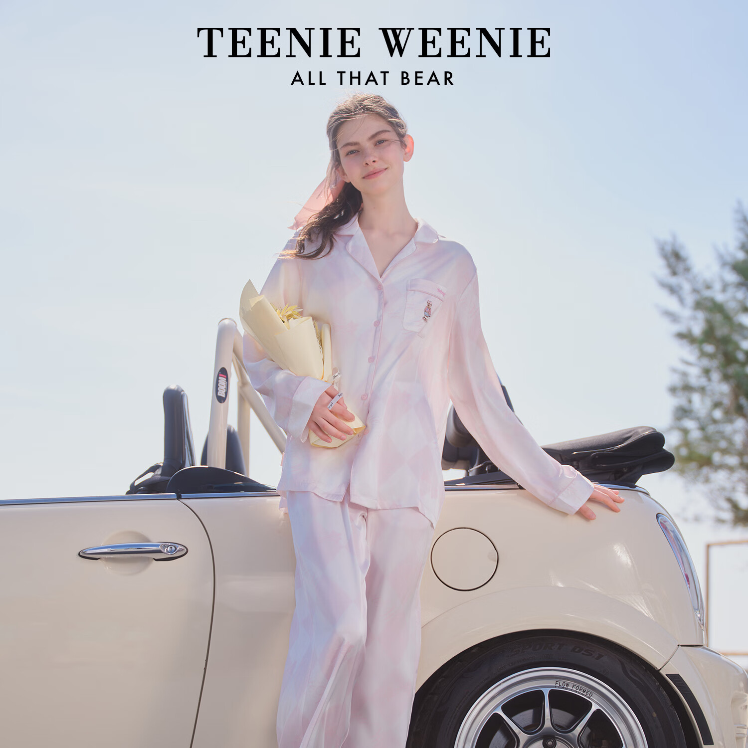 Teenie Weenie小熊冰雪丝睡衣女士款2026春夏季新款抑菌凉感透气甜美家居服