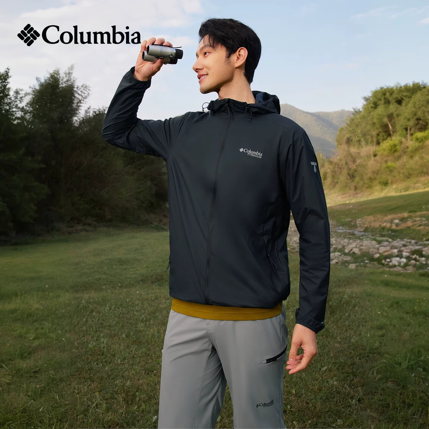哥伦比亚（Columbia）2026春夏新品户外皮肤衣男子钛金系列拒水UPF50+防晒衣外套WE2383 010-黑色 L (180/100A)