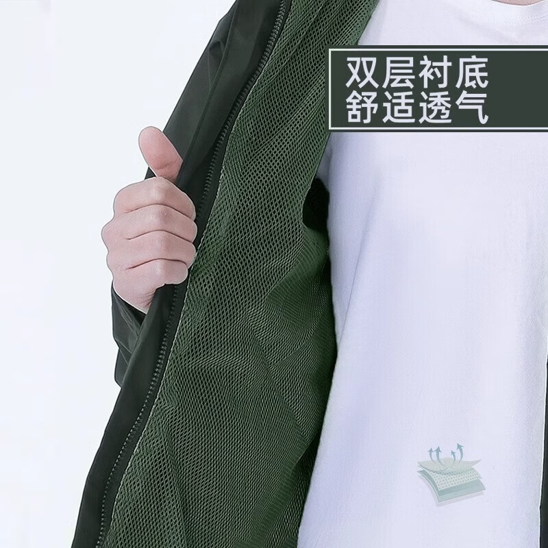 际华三零一三制新式雨衣防水军迷分体雨衣雨裤套装执勤劳保防刮雨衣 橄榄绿套装 3XL【185】