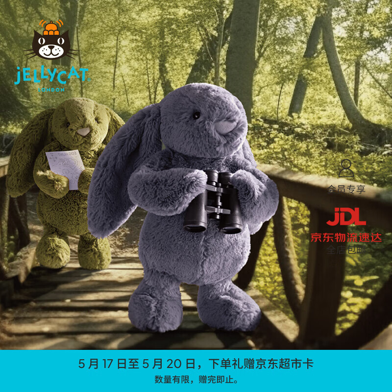 Jellycat早春新品害羞紫罗兰邦尼兔毛绒玩偶安抚娃娃送礼520礼物 害羞紫罗兰邦尼兔 Medium