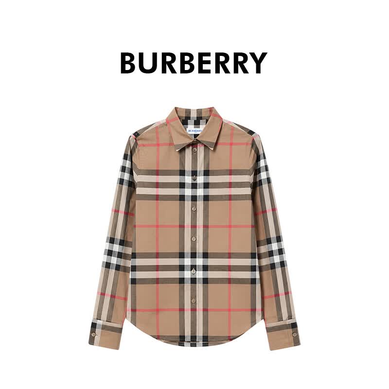 BURBERRY女士格纹单排扣长袖衬衫 女款 新款 81217471 法国直邮