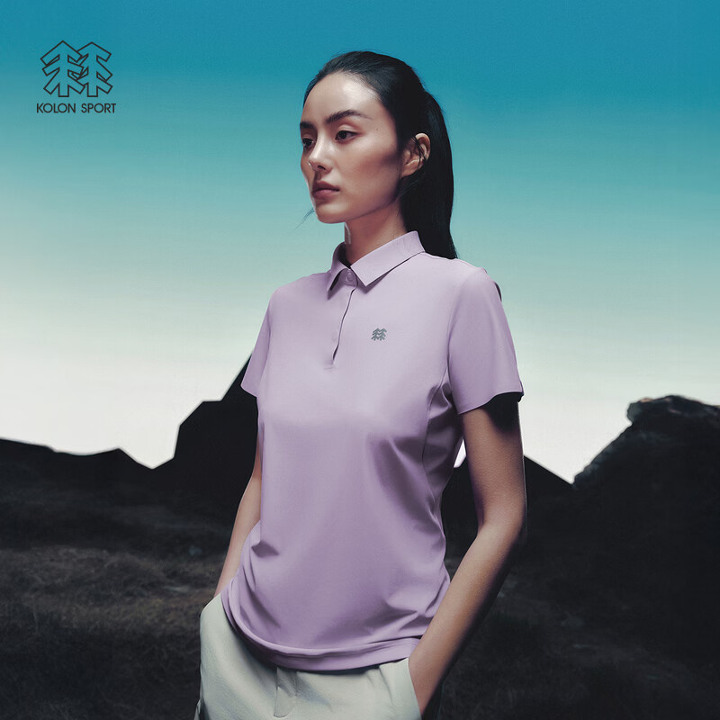 KOLON SPORT/可隆户外吸湿速干T恤 女士遮热防晒UPF40+短袖POLO