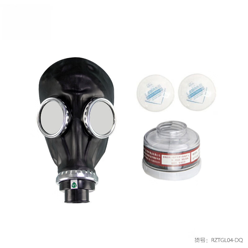 鬼脸防毒全面具罩喷漆化工装修防尘甲醛农业喷洒防护面罩cosplay 1个黑色鬼脸+1个滤毒盒
