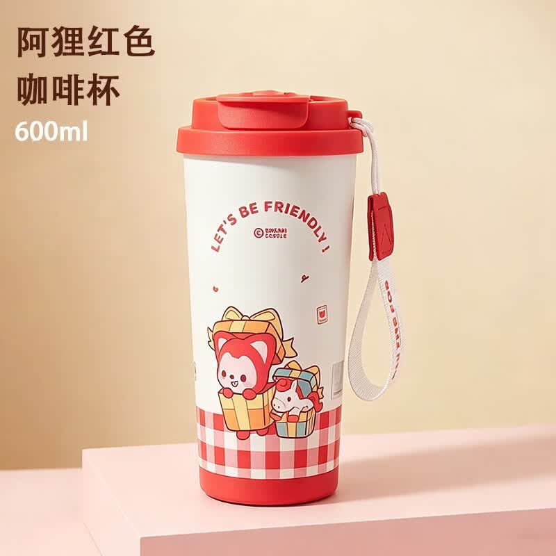 阿狸保温杯不锈钢咖啡杯吸管杯子外出便携大容量女生高颜值水杯
