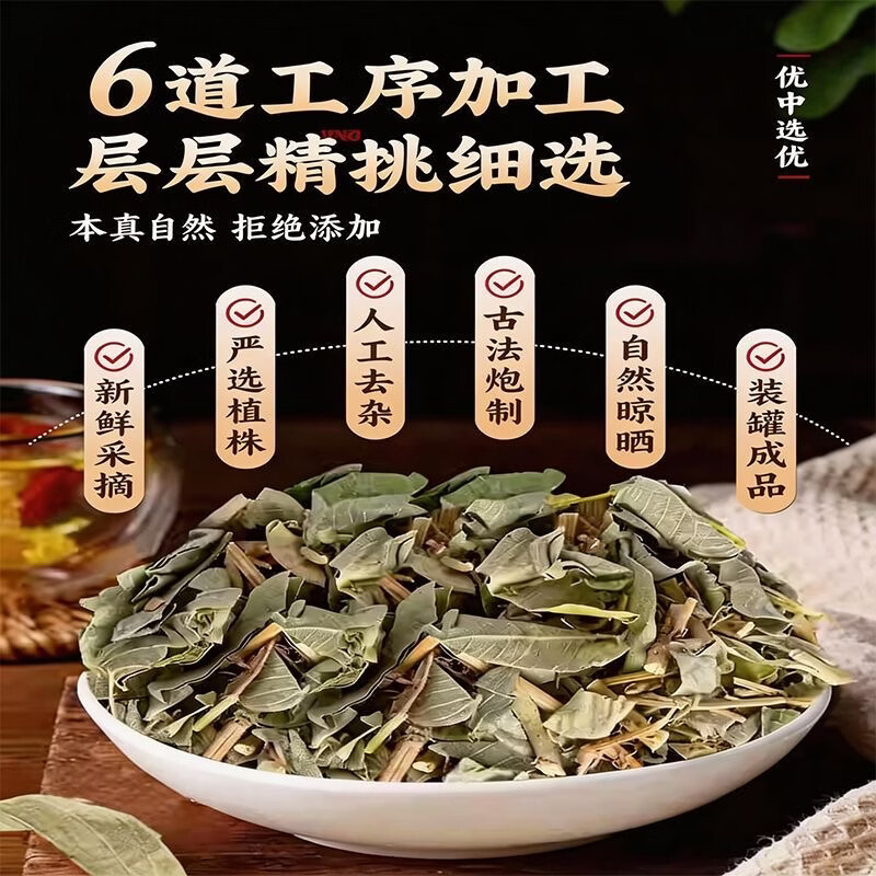 同仁堂（TRT）正宗野生金钱草无硫无杂质自然晾晒清肝 促进消化泡水养生中药材  野生金钱草 125g*4罐 清热降噪