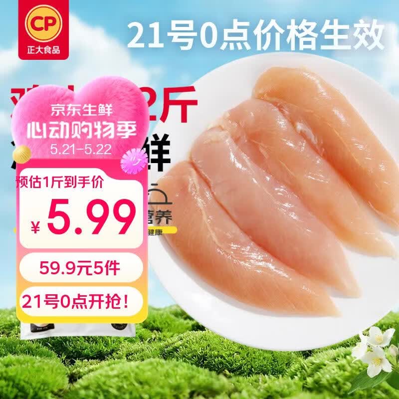 正大鸡小胸2斤 鸡胸肉里脊肉烧烤鸡排早餐冷冻生鲜低脂鸡肉