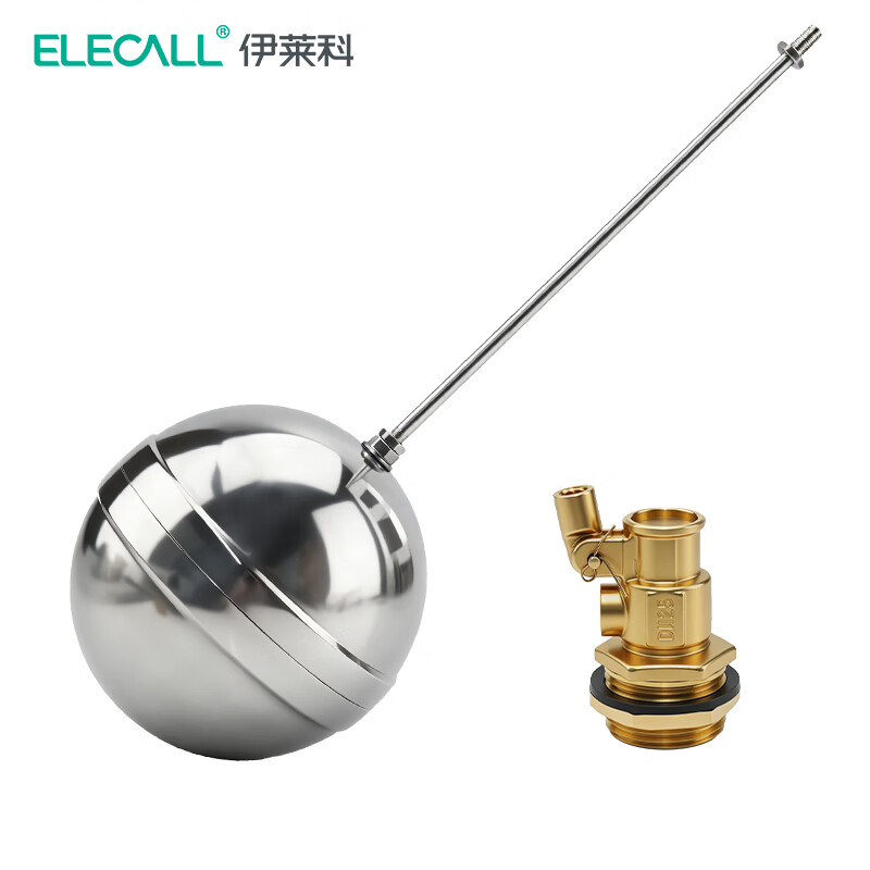 伊莱科(ELECALL)不锈钢浮球开关 水位控制器耐高温直塞式液位开关浮球阀1寸