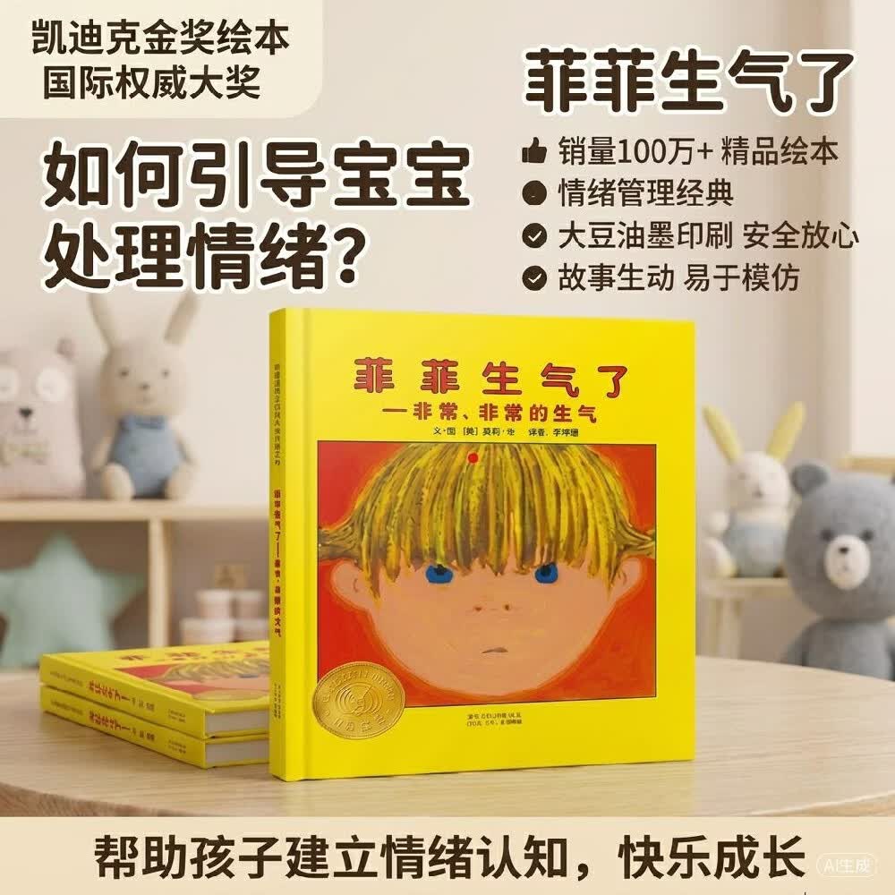 菲菲生气了    凯迪克大奖绘本 经典畅销绘本 夏洛特·佐罗托夫金奖绘本3-6岁（启发出品 情绪管理绘本）六一儿童节礼物女孩男孩暑假作业 一升二暑假衔接 小升初暑假衔接 